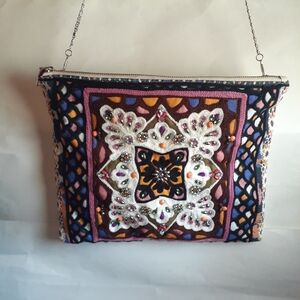 Steve Madden Purple and Orange Shoulder Bag with Geometric Design
